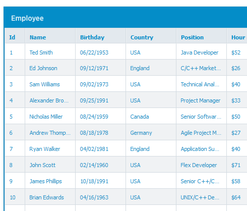 Javascript Grid or Datatable